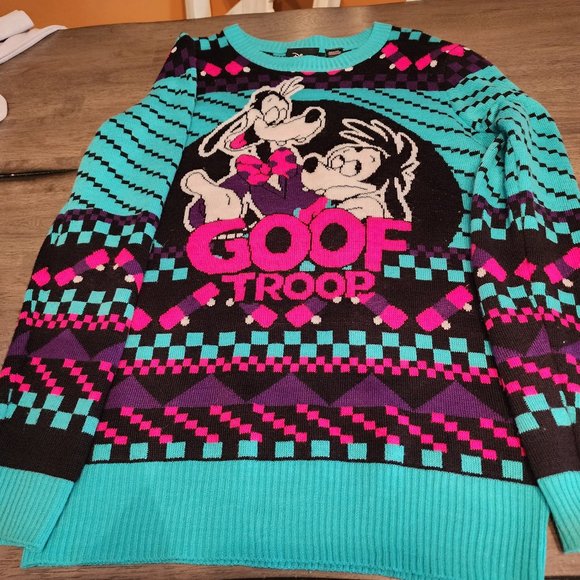 Disney Sweaters Rare Disney Womens Xs Goof Troop Holiday Sweater